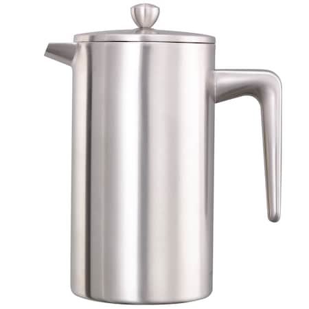 Service Ideas Coffee Press, 33.8 Ounce, Double wall Stainless Steel, Brushed PDWSA1000BS